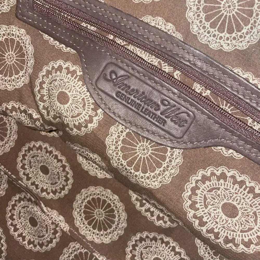 American West Brown Leather Fringe Western, Turquoise, Boho - Picture 8 of 11